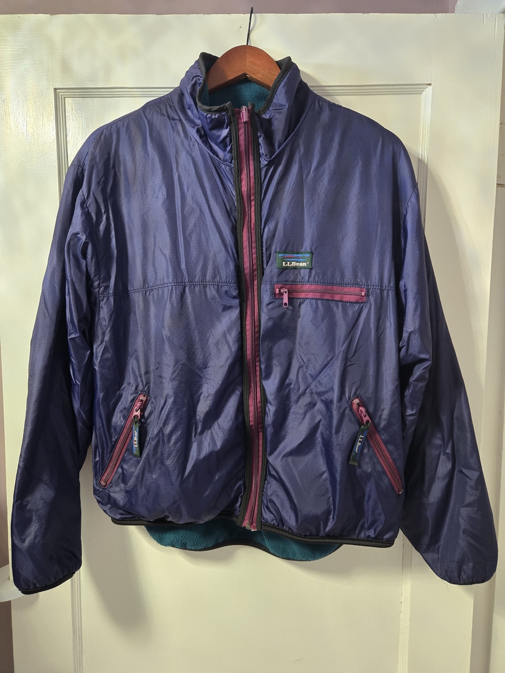 L.L.Bean Indigo Fleece-Lined Windbreaker Jacket